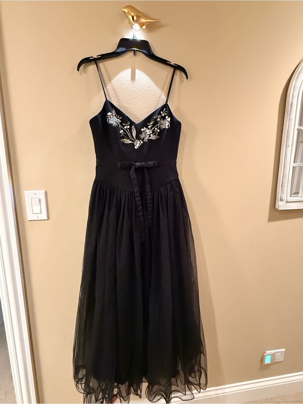 Cinq a sept Floral-Embroidered mixed media Dress